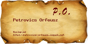 Petrovics Orfeusz névjegykártya